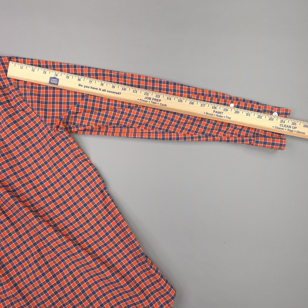Vineyard Vines Shirt Men Small Orange Check Long Sleeve Brrr Cooling Stretch OTG - Picture 11 of 12